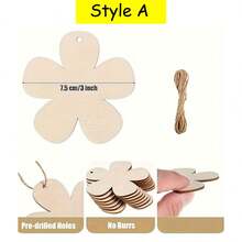 1 套木制花形配件，适合 DIY 手工艺品 - 非常适合绘画、制作杯垫和装饰品，可悬挂在客厅、卧室、走廊和书房进行家居装饰，也适用于制作卡片、标牌等。