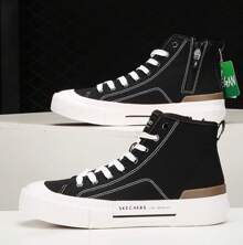 Skechers Zapatillas de caña alta de lona clásicas para mujer, calzado casual para la calle