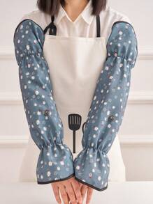 1 Pair Unisex Ditsy Floral Turnover Sleeve Cover, Fashion New Style Waterproof Oil Proof Arm Sleeve Protectors For Cooking, Housework