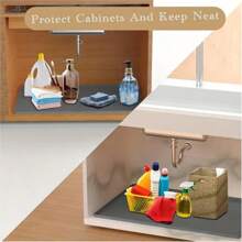 Waterproof Sink Underlay Mat - Flexible Silicone Cabinet Liner For Kitchen & Bathroom | Anti-Slip & Leak Protection Pad