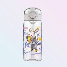 pokemon 400ML Cartoon Pokemon Pikachu Sports Water Bottle Outdoor Large Capacity Leak-Proof Cup Motivational Portable Plastic Cup Straw