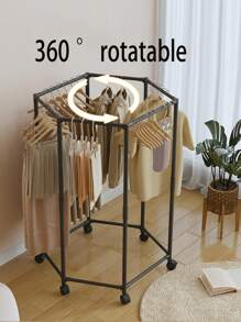 1 Stück einfacher Kleiderständer für den Haushalt / montierter Kleiderständer / Kleiderständer mit Rollen, 360° drehbar, 1,2 Meter hoch, geeignet zum Aufhängen verschiedener Kleidungsarten, passend für Wohnzimmer, Schlafzimmer und andere Räume