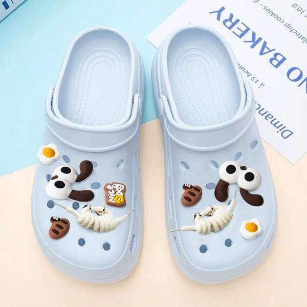 8pcs Cartoon Shoe Charms - PVC Removable DIY Shoe Decorations Suitable For Sandals And Hollow Out Clogs, Perfect Gift For Birthday, Christmas, Halloween - Shoe Accessories