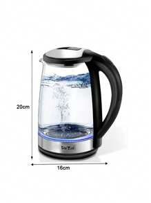 SOKANY 1个电水壶，不锈钢内盖和过滤器，热水壶，宽口设计，自动断电，冬夏两季饮水用具，2升容量