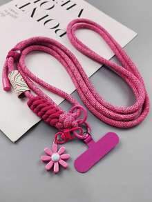 1 mặt dây chuyền hoa cúc cho điện thoại di động, dây đeo chéo dài bện có thể điều chỉnh cho thể thao ngoài trời, dành cho cả nam và nữ, có kèm kẹp - Nhiều màu - Xem 5