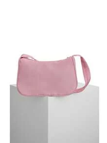 DareSee Túi đeo vai màu trơn thời trang, thích hợp cho lễ hội âm nhạc, phong cách Y2K, mùa tựu trường, quà tặng mùa thu đông. - Hồng - Xem 5