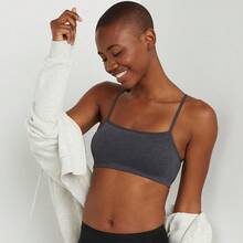 Women's Cotton String Bralette (3 Pack) - 天空灰混紡色/混凝土混紡色/白色 - 查看 5