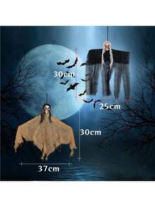 1 szt. wisząca dekoracja w kształcie ducha na Halloween, upiorna dekoracja na werandę i podwórko