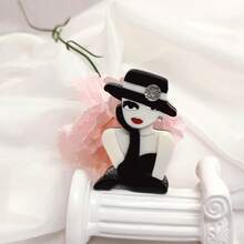 1pc Hand-Made 2D Flat Random Color Sweet & Fresh Gift Headband, Bag Accessory, Acrylic Brooch Backpack For School Office Accessories Shirts Jacket Jewelry Christmas Halloween Clothes Pin Funny Cute Teacher Gifts Costume Accessories Bag Charms