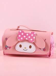Sanrio 1pc Cute Sanrio Cartoon Characters Kuromi, My Melody, Pachapup Storage Bag, Suitable For Storing Student Stationery, Makeup, And Portable Organizer