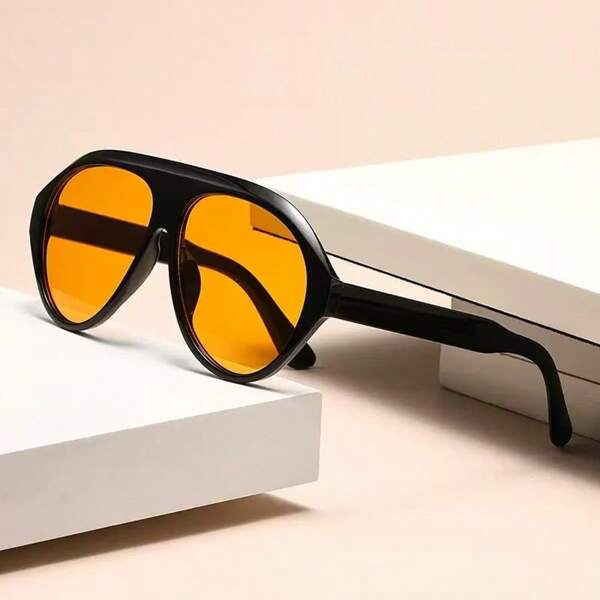1pc Toad Shape Fashion Glasses, Fashionable Minimalist Ins Style Unisex