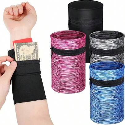 Bolso con cremallera para llave de deporte al aire libre, fitness, para llevar en el brazo/muñeca