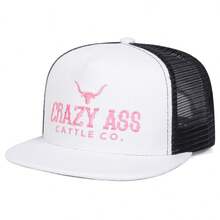 1 件装男士 Crazy Ass Cattle Co. 刺绣牛头棒球帽，休闲街头时尚棒球帽，适合春秋季户外旅行海滩 - 彩色 - 查看 10