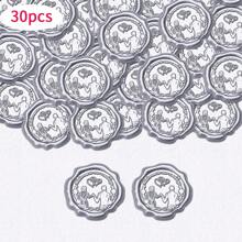 Wax Seal Stickers - Wedding Invitation Envelope Seal Stickers, 30pcs Self-Adhesive Wax Seal Stickers, Perfect For Engagement/Wedding Invitations, Gift Packaging, Envelopes, Souvenir Decorations, Indoor/Artistic Decorations,Back To School,School Supplies