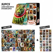 92 件意大利 Brainrot Animals‌ TungTungTung Sahur、Tung Tung Sahur 卡、Tralalero Tralala、Lirili Larlla、Bombardiro Ctocodilo、Boneca Ambalam、Brr Brr Patapim，适用于派对游戏、卡片收藏、派对礼物、主题派对游戏、生日礼物