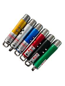 Kit Com 12 Unidades De Mini Lanterna Laser Led Feixe De Luz Ponteiro 3 Em 1 (12+LASER) - Multicolorido - Visão 7