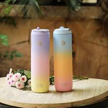 New-88  Insulated Water Bottle 24oz  Straw Lid And Handle For Sports Travel Gym Stainls Steel Water Bottl Double-Wall Vacuum Metal Le Proof - - 紫色 粉紅色 黃色 - 查看 8