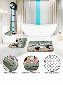 1pc/4pcs Funny Dogs Dachshund Shower Curtain Set Including Shower Curtain With 12 Plastic Hooks, Bathroom Non-Slip Mat, Toilet U-Shaped Mat, Cover Mat Vintage Animal Pets Cute Hilarious Modern Home Decor Bathroom Accessories Back To School