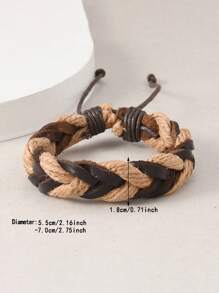 1pc Handmade Woven Paracord Bracelet, Camouflage Pattern, Fashionable Outdoor Wrist Band For Men & Women, Suitable For Daily Wear And Gift