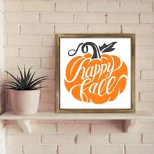 1 STÜCK FRÖHLICHER HERBST Holzschild Herbst Holzschild Schild Stufentablett Gestuftes Tablett Herbst Erntedank Dekoration Gerahmtes Schild, Raumdekoration Ästhetik, Heimdekoration, Leinwandkunst, Poster für Zimmer, Schlafzimmerdekoration.