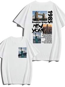 Camiseta personalizada para hombres, ingrese su propio texto/bendición/texto divertido, cargue fotos de su pareja/mejores amigos/mascotas/paisajes/familia, camiseta negra, regalo del Día de la Independencia, regalo de vacaciones, regalo de aniversario, uniforme de equipo de la empresa, atuendo de festival de música, regalo para él, camiseta de cuello redondo de manga corta negra para hombres, atuendo para fiestas