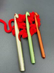 Popular Aluminum Crochet Hooks, 1 Set / 2 Sets / 3 Sets, Multicolor Aluminum Crochet Hook Set, 10mm - 12mm - 15mm Knitting Needles, Suitable For Handicrafts And Yarn Projects, Carpet/Yarn Crochet
