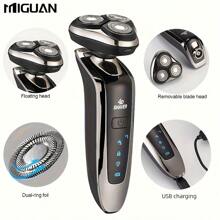 Afeitadora eléctrica para hombres, afeitadora eléctrica rotativa recargable seca/húmeda 3D, máquina de afeitar, regalo del Día del Padre para papá, esposo, novio, capacidad de batería 600 mAh