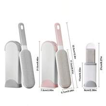 Magic Clothes Lint Remover, Reusable Pet Cat Hair Fur Roller Brush, Reusable Static Dusting Cleaning Brushes Manual Cleaner Tool, Double-Sided Electrostatic Lint Brush - Manual,Non-Electric Pet Hair Remover With Plastic Handle For Clothes & Furniture, Reusable Lint Brush