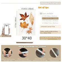 1pc, Canvas Hanging Picture, Framed Art Decoration, Ready To Hang, Wall Arts, Posters, Wall Art With Frame, Orange "Hello Fall", Wall Art, Autumn Leaves Prints, Modern Fall Decor, Pumpkin Decor, Fall Quotes Posters, Fall, Maple Leaf Decoration Posters, Halloween, Halloween Fall Decor, Room Decor, Dorm Decor ,Halloween Decor Home Decor