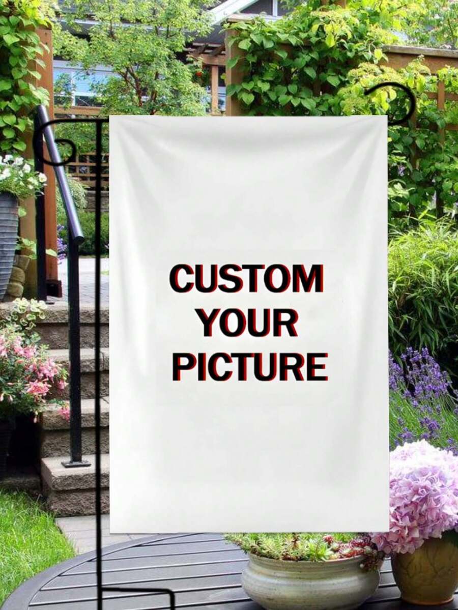 1 Stück individuelle foto-bedruckbare Gartenfahne - Fange deine Liebe ein - geeignet für Jahrestag und Valentinstag - Hof, Terrasse, Rasendekoration - einzigartiges sentimentales Geschenk (Fahnenstock nicht enthalten)