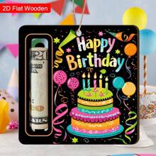 1 pieza/4 piezas Porta-dinero de tarta de cumpleaños "Feliz Cumpleaños", portador de efectivo de deseo, regalo de cumpleaños, decoraciones de fiesta de baby shower, decoraciones de cumpleaños, cumpleañera