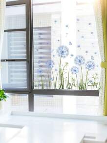 1 Pc Creative Blue PVC Waterproof Dandelion Removable Wall Decal For Living Room Decoration Bedroom Decoration Window Decoration Kitchen Decoration TV Wall Background Decoration Bathroom Decoration And Home Decoration Wall Stickers Wall Decor Wall Sticker Personalised Stickers