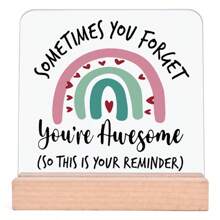 [Office Decor] Inspirational Acrylic Desk Plaque "Growth Looks Different For Everyone" - 4x4 Inches, English Version With Wooden Stand, Ideal For Office, Classroom & Partition Decor, Motivational Gift With Protective Film, Office Decor Accessory | Modern Acrylic Plaque | Clear Text Design, Perfect For Room Decor,Back To School,School Supplies