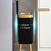 15L Odor-Sealing Trash Can With Elevated Legs - Multi-Functional, Modern Home Decor Waste Bin For Kitchen, Living Room, Bedroom, Bathroom Luxury Rectangular Trash Can - Large Capacity Kitchen And Bathroom Waste Bin With Press-Type Lid, Non-Electric, Elegant Design For Home And Living Room Back To School