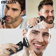 Afeitadora eléctrica para hombres, afeitadora eléctrica rotativa recargable seca/húmeda 3D, máquina de afeitar, regalo del Día del Padre para papá, esposo, novio, capacidad de batería 600 mAh