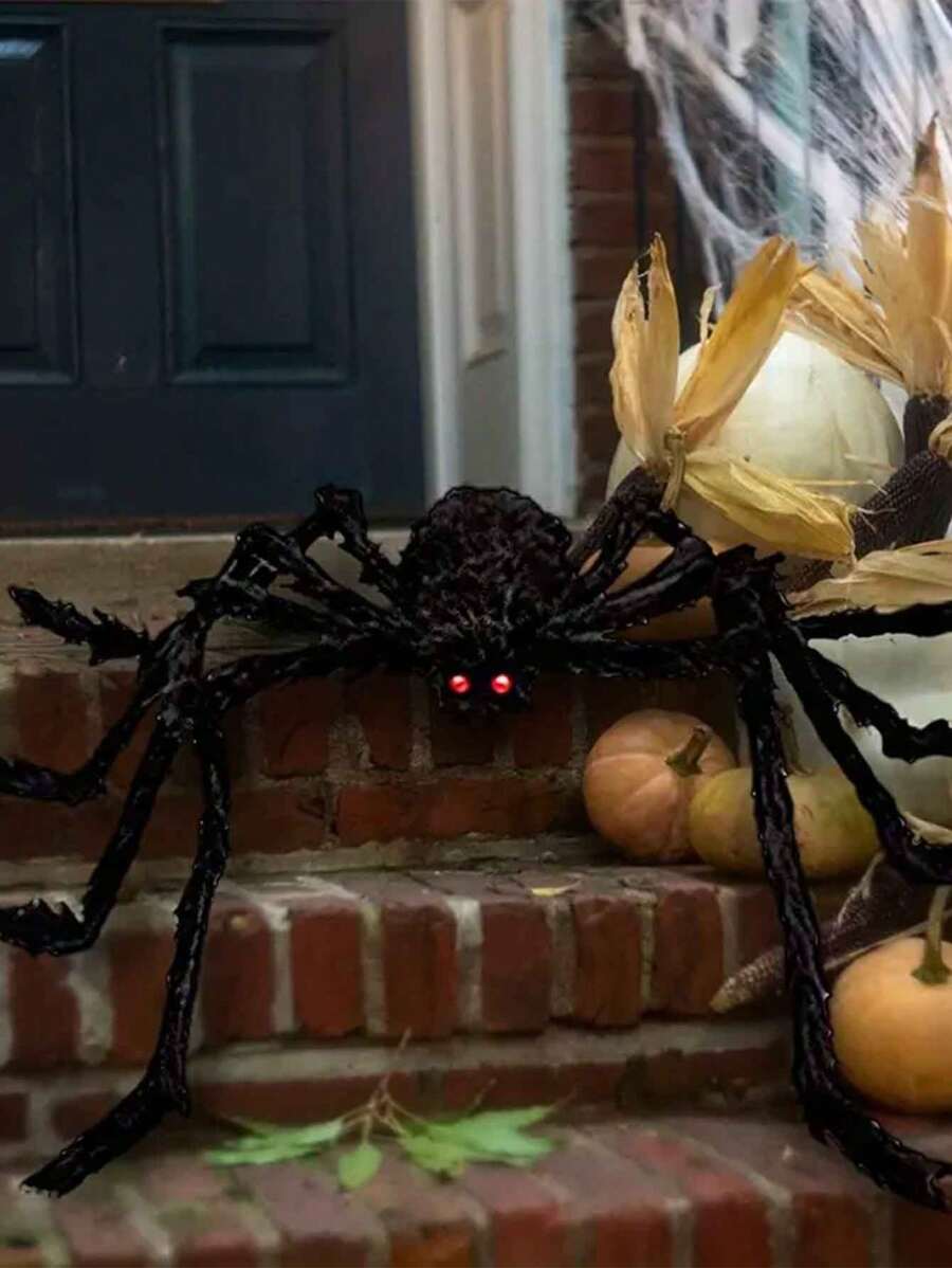 1pc Halloween Realistic Hairy Spider Decoration Collection, Giant Spider Prop For Indoor/Outdoor/Yard/Patio/Windows, Creepy Decoration,Christmas
