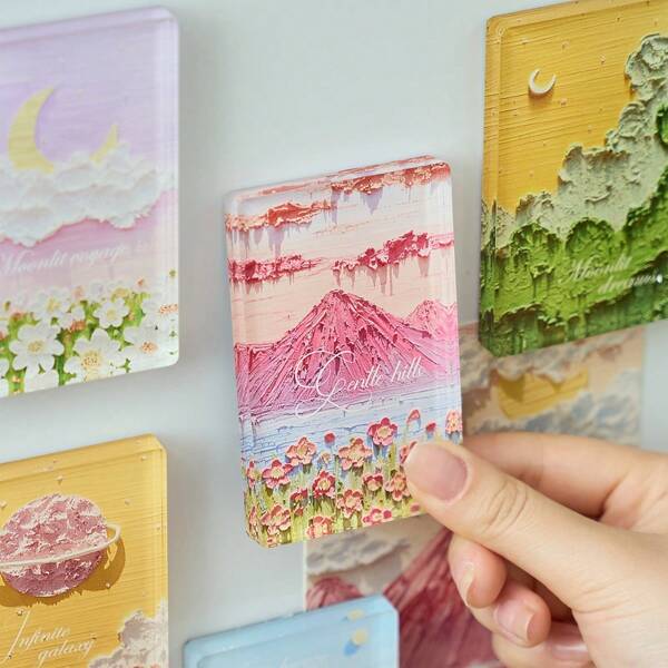 1 stuk, DIY olieverfschilderij magnetische koelkast, decoratieve koelkastmagneten, magnetische koelkaststickers, geschikt voor kasten, whiteboards, schoolkantoren en keukenbenodigdheden decoratiestickers