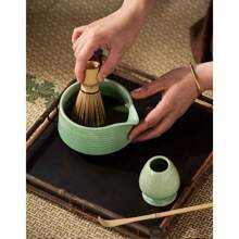 5pcs Japanese Matcha Set, Including Matcha Bowl With Spout, Matcha Whisk And Holder, Bamboo Matcha Scoop And Stainless Steel Sifter - Matte Finish Matcha Kit, Suitable For Matcha Enthusiasts Back To School