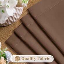 New  Non-See-Through Brown Privacy Sheer Curtains, 52 X 45 Inch Long 2 Panels Sheer Curtains Light Filtering Window Drap For Bedroom Living Room - Brown 52 W x 45 L (Pack -2) - View 4