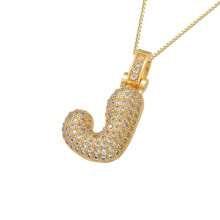 1pc Fashionable Gold Bubble Letter A-Z Necklace, Suitable For Men And Women Daily Wear
