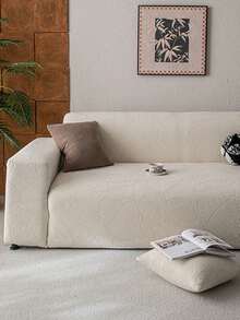 Vỏ bọc ghế sofa vải nỉ co giãn cao một mảnh, họa tiết lá chuối, chống trượt cho mọi mùa, phong cách, có thể giặt bằng máy, bảo vệ ghế sofa thân thiện với vật nuôi, phù hợp với ghế sofa 1/2/3/4 chỗ ngồi, trang trí phòng khách - Màu be - Xem 2