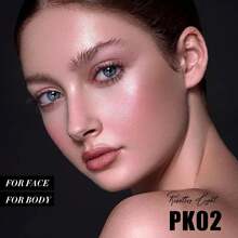 FOCALLURE Shimmer Face Highlighter Makeup Powder, Gel To Powder Glow Finish, Leaving A Lightweight And Healthy Radiance, Long Lasting Luminous Face Body Highlighter Makeup, PK01 Pinkish Galaxy Back To School For Beauty Salon Home Bathroom - PK02 Rosettes Light - View 2