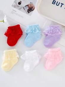 6 Pairs Baby/Toddler Ruched Princess Festival Socks