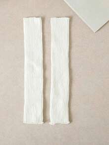 2 Pieces/1 Piece Y2K Style Women Warm Leg Warmer, Japanese Lolita Knitted Leg Warmers Wool Socks Arm Sleeve, Autumn/Winter - Multicolor - View 14