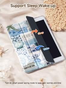 Ocean Summer Junk Protective Case Compatible With IPad Pro 11‑Inch 2024 (M4),IPad 10th Generation ,IPad 9th/8th/7th Generation 10.2 Inch Cover ,Compatible With Samsung Galaxy Tab S7 11 Inch,With Auto Wake/Sleep,Four Corners Anti-Fall,Built-In Pen Tray