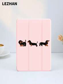 Dog 1pc Cute Puppy Pattern Tablet Protective Case, Compatible With IPad 10.2 Inch, IPad Pro 11 2021/2020/10th Gen, IPad Mini 4/5/6, Galaxy Tab A8 10.5 Inch 2022, MatePad 10.4/Tab, With Pencil Slot, Anti-Drop, Tablet Stand Case - Multicolor - View 3