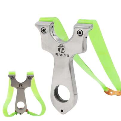 1pc Outdoor Shooting Straight Stainless Steel Slingshot, 2 Styles, Come With 1 Rubber Band, Suitable As Gifts For Men And Women On Holidays And Birthdays