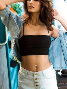 CASSIECA 1 件 14G 肚脐环 悬垂镀金肚脐环 经典肚脐环 肚脐环套装