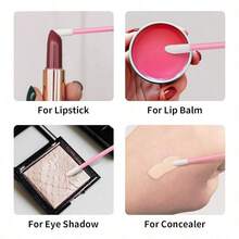 500支/包一次性唇彩涂抹器，唇彩棒，化妆刷，无绒唇彩刷，化妆工具套装 - 彩色 - 查看 5