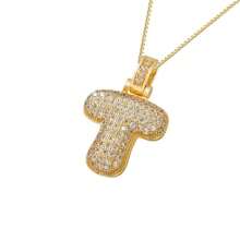 1pc Fashionable Gold Bubble Letter A-Z Necklace, Suitable For Men And Women Daily Wear
